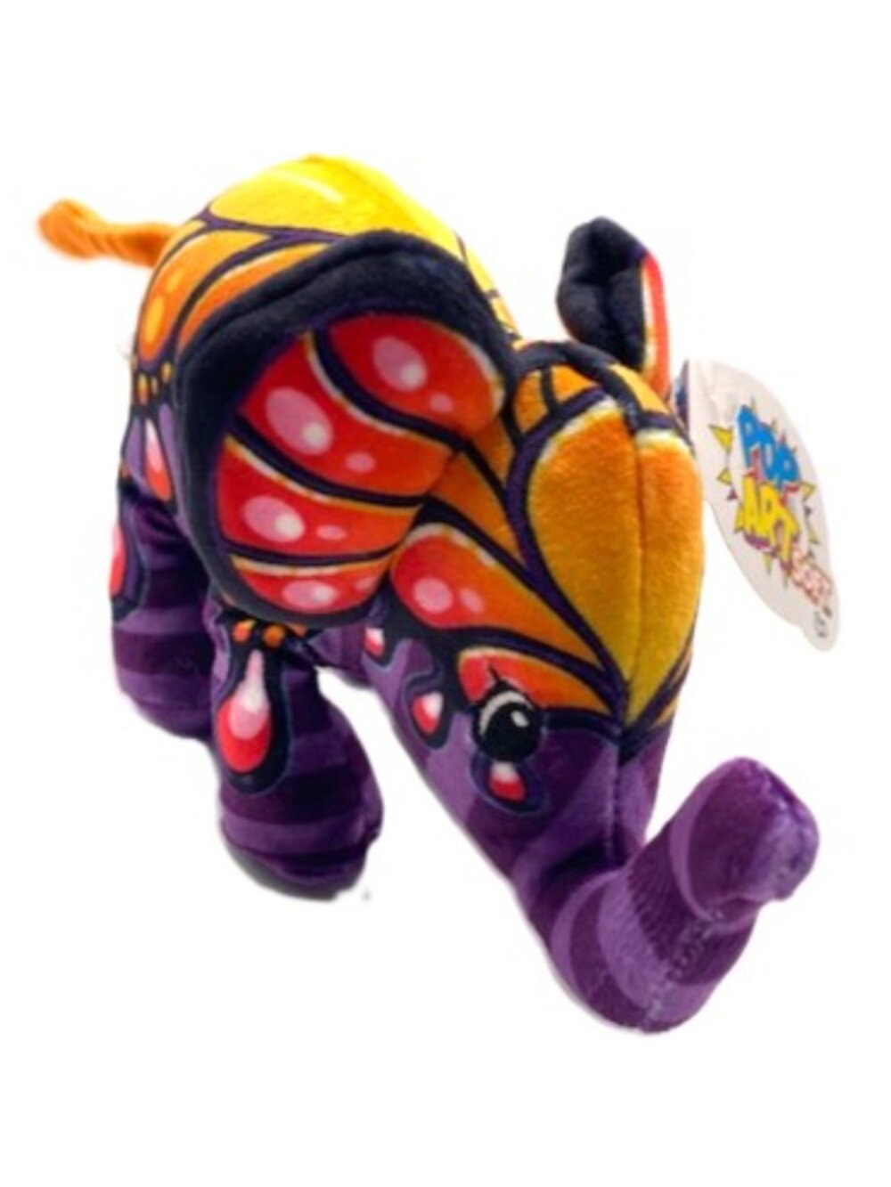 Pop Art Soft  Elephant Soft Plush, Named Monarch NEW with tag colorful